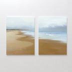 Where the Tide Forgets – Set of 2 Canvas Prints set of 2 – blue coastal canvas wall art by Aspire Prints