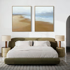 Where the Tide Forgets – Set of 2 Canvas Prints set of 2 – blue coastal canvas wall art by Aspire Prints