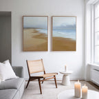 Where the Tide Forgets – Set of 2 Canvas Prints set of 2 – blue coastal canvas wall art by Aspire Prints