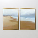 Where the Tide Forgets – Set of 2 Canvas Prints set of 2 – blue coastal canvas wall art by Aspire Prints
