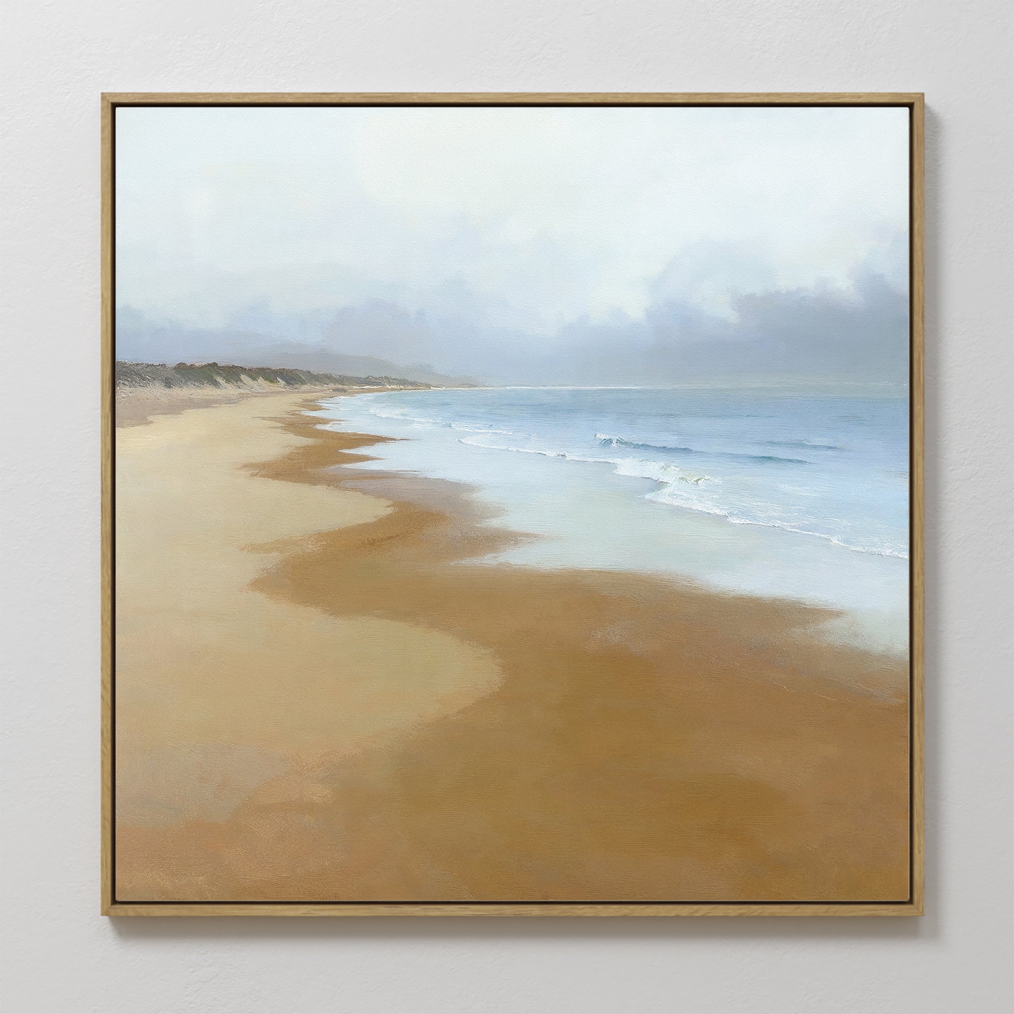 Where the Tide Forgets Time – blue coastal canvas wall art print by Aspire Prints