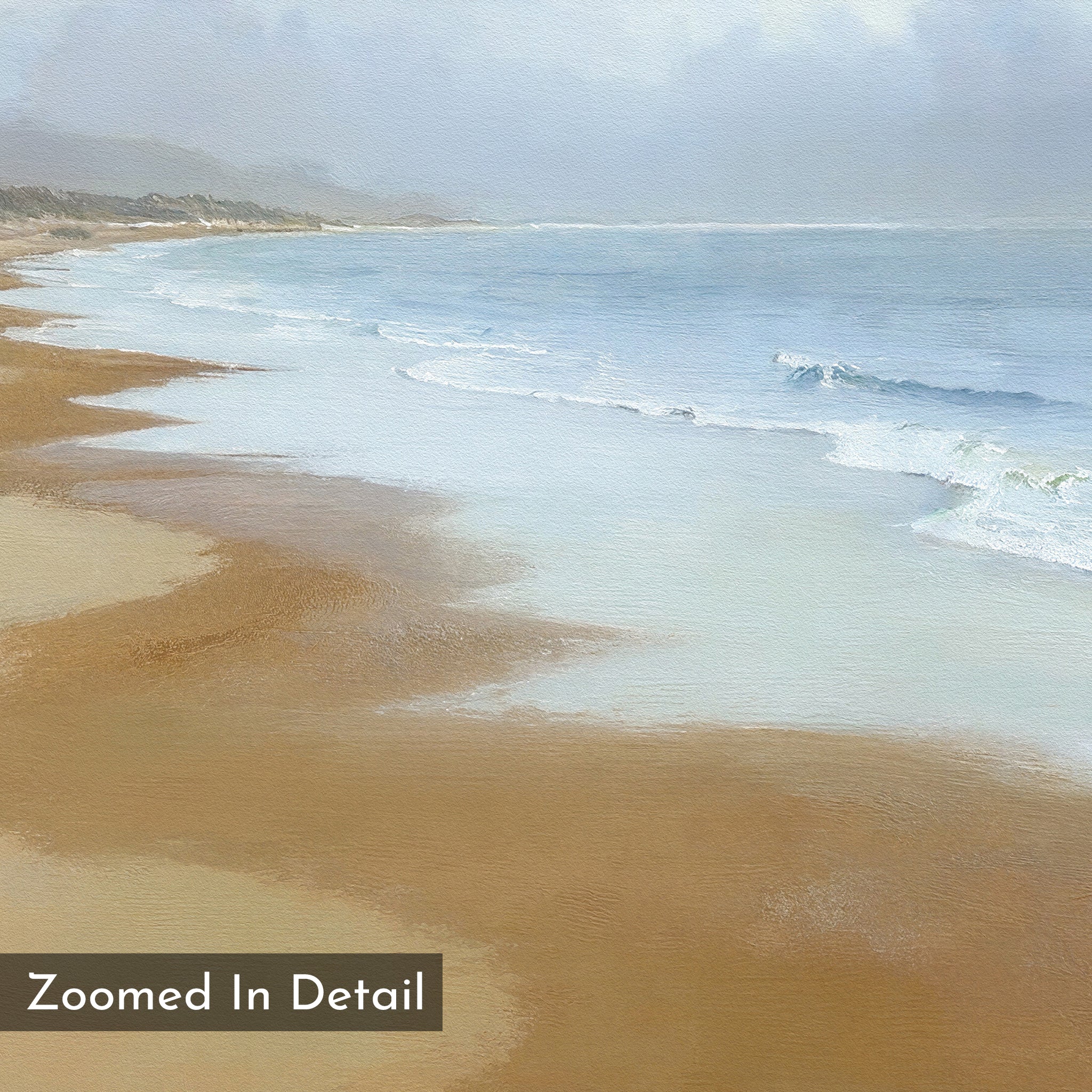 Where the Tide Forgets Time – blue coastal canvas wall art print by Aspire Prints
