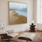 Where the Tide Forgets Time – blue coastal canvas wall art print by Aspire Prints
