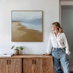 Where the Tide Forgets Time – blue coastal canvas wall art print by Aspire Prints
