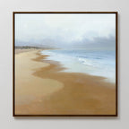 Where the Tide Forgets Time – blue coastal canvas wall art print by Aspire Prints