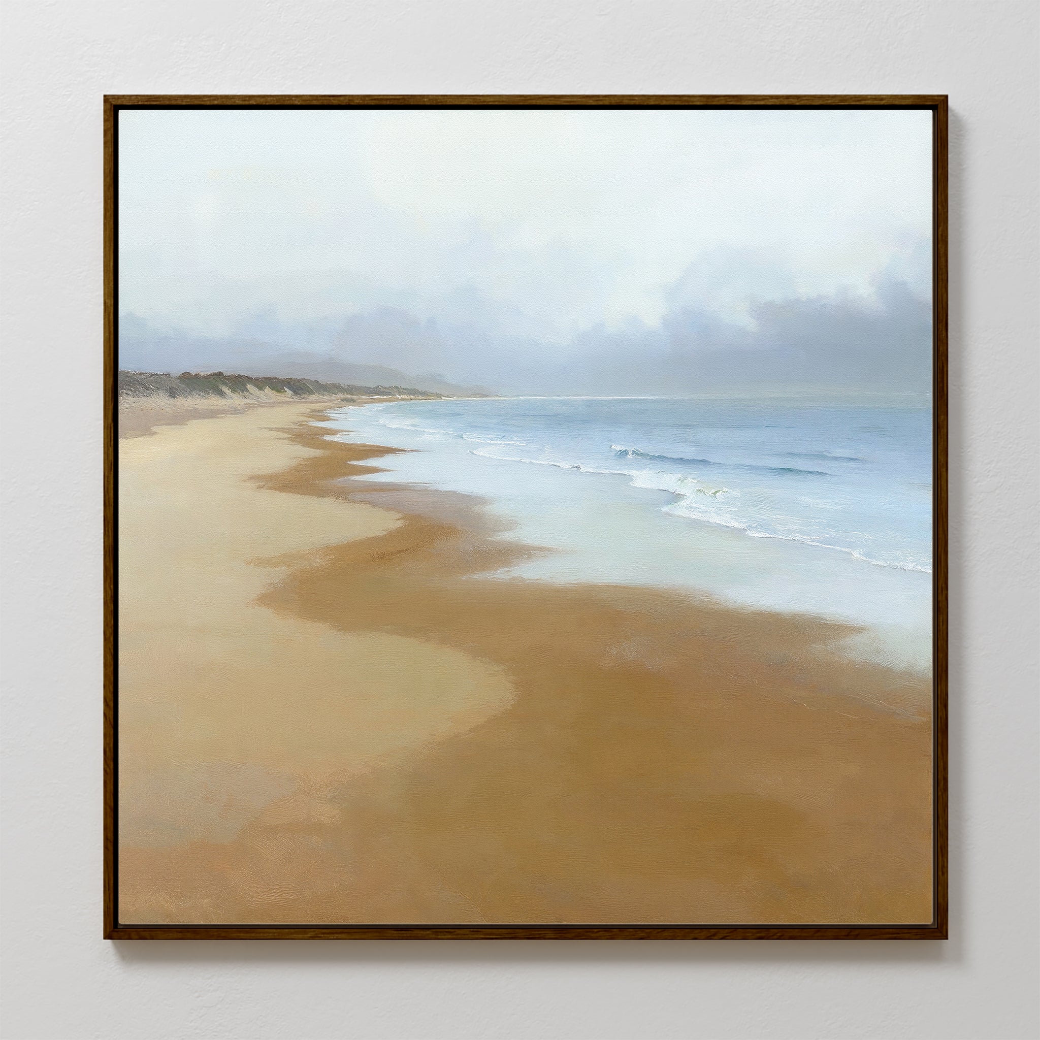 Where the Tide Forgets Time – blue coastal canvas wall art print by Aspire Prints
