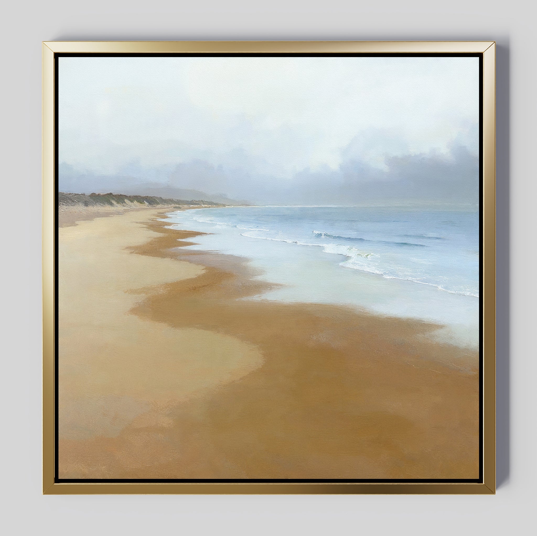 Where the Tide Forgets Time – blue coastal canvas wall art print by Aspire Prints
