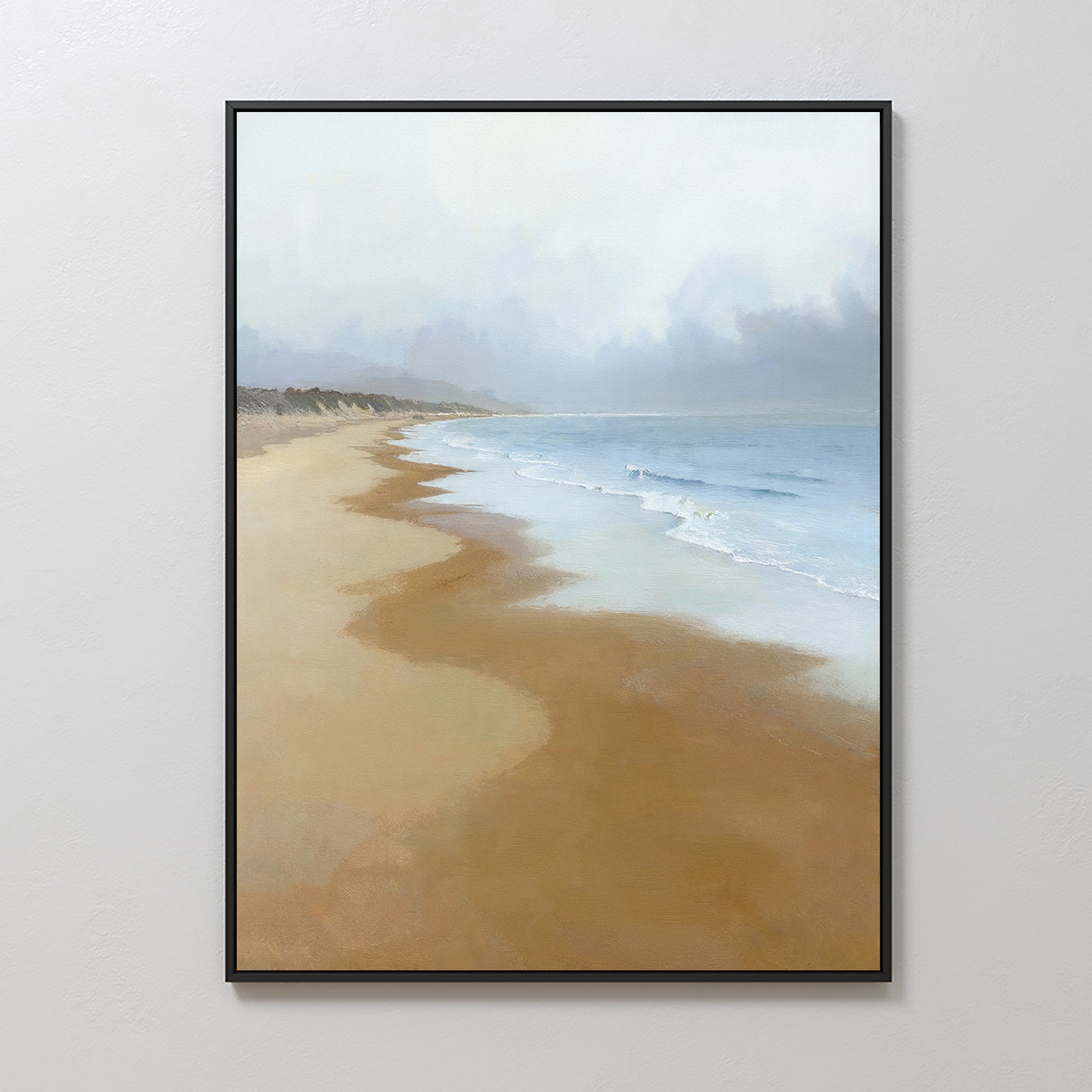 Where the Tide Forgets Time – blue coastal canvas wall art print by Aspire Prints
