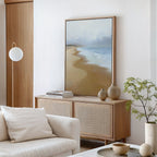 Where the Tide Forgets Time – blue coastal canvas wall art print by Aspire Prints