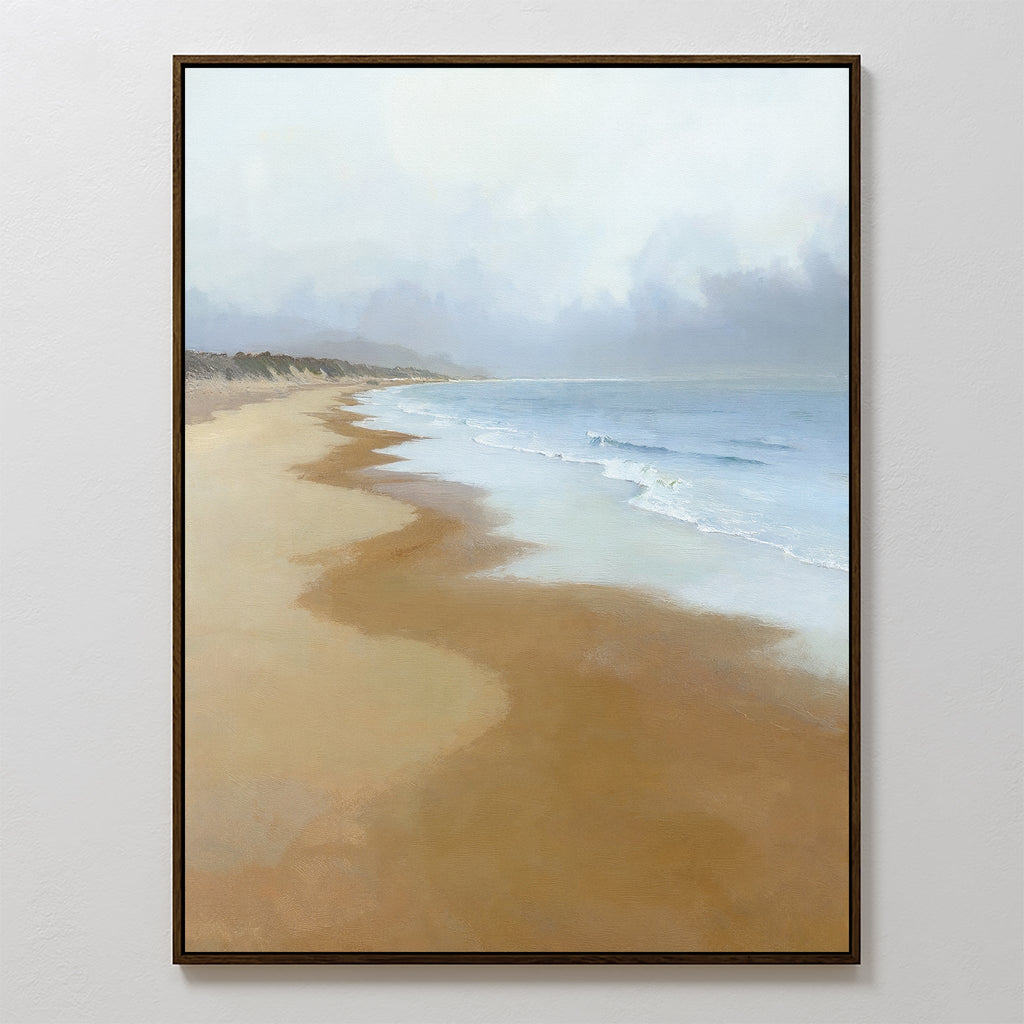 Where the Tide Forgets Time – blue coastal canvas wall art print by Aspire Prints