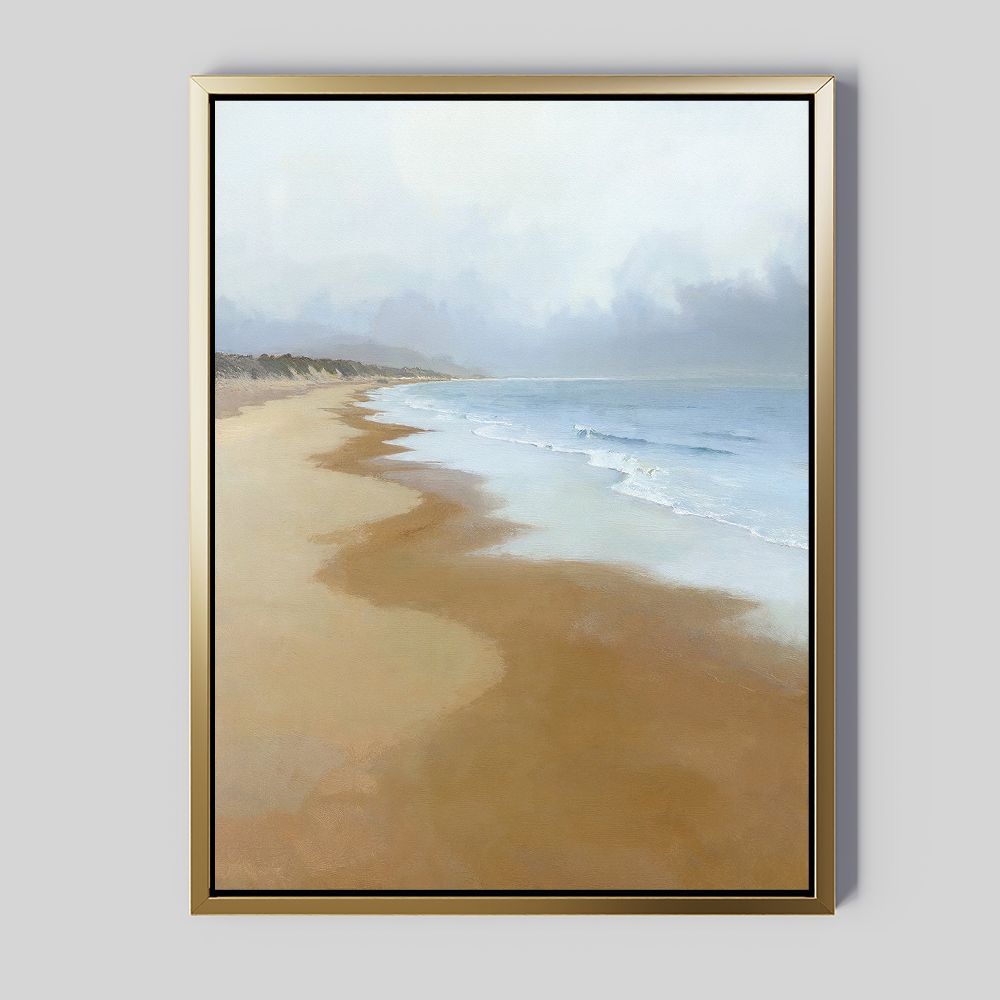 Where the Tide Forgets Time – blue coastal canvas wall art print by Aspire Prints