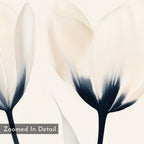Whispered Petals in Twilight – beige and white botanical canvas wall art print by Aspire Prints