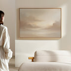 Whispers in the Mist Canvas Print – beige and white cloud canvas wall art print by Aspire Prints