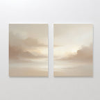 Whispers of Mist – Set of 2 Canvas Prints set of 2 – beige and white cloud canvas wall art by Aspire Prints