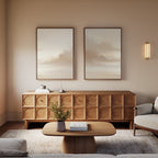 Whispers of Mist – Set of 2 Canvas Prints set of 2 – beige and white cloud canvas wall art by Aspire Prints