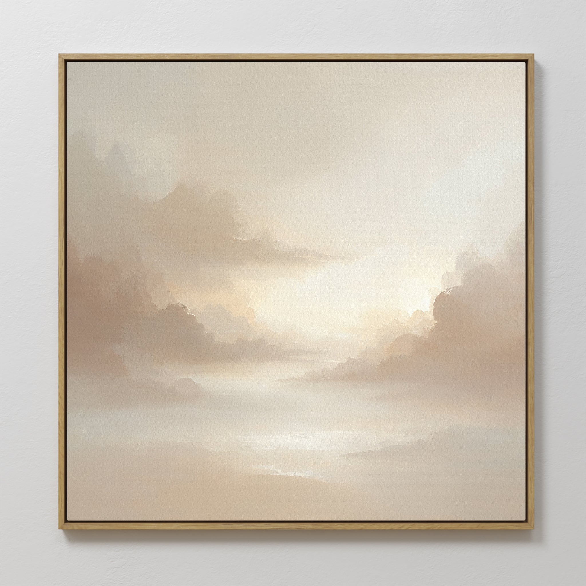 Whispering Mist & Morning Light Canvas Print – beige and white cloud canvas wall art print by Aspire Prints