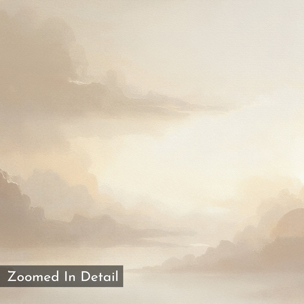 Whispering Mist & Morning Light Canvas Print – beige and white cloud canvas wall art print by Aspire Prints