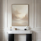 Whisper of the Mist – beige and white cloud canvas wall art print by Aspire Prints
