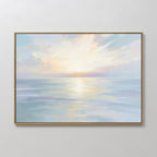 Whispering Tides at First Light – blue coastal canvas wall art print by Aspire Prints