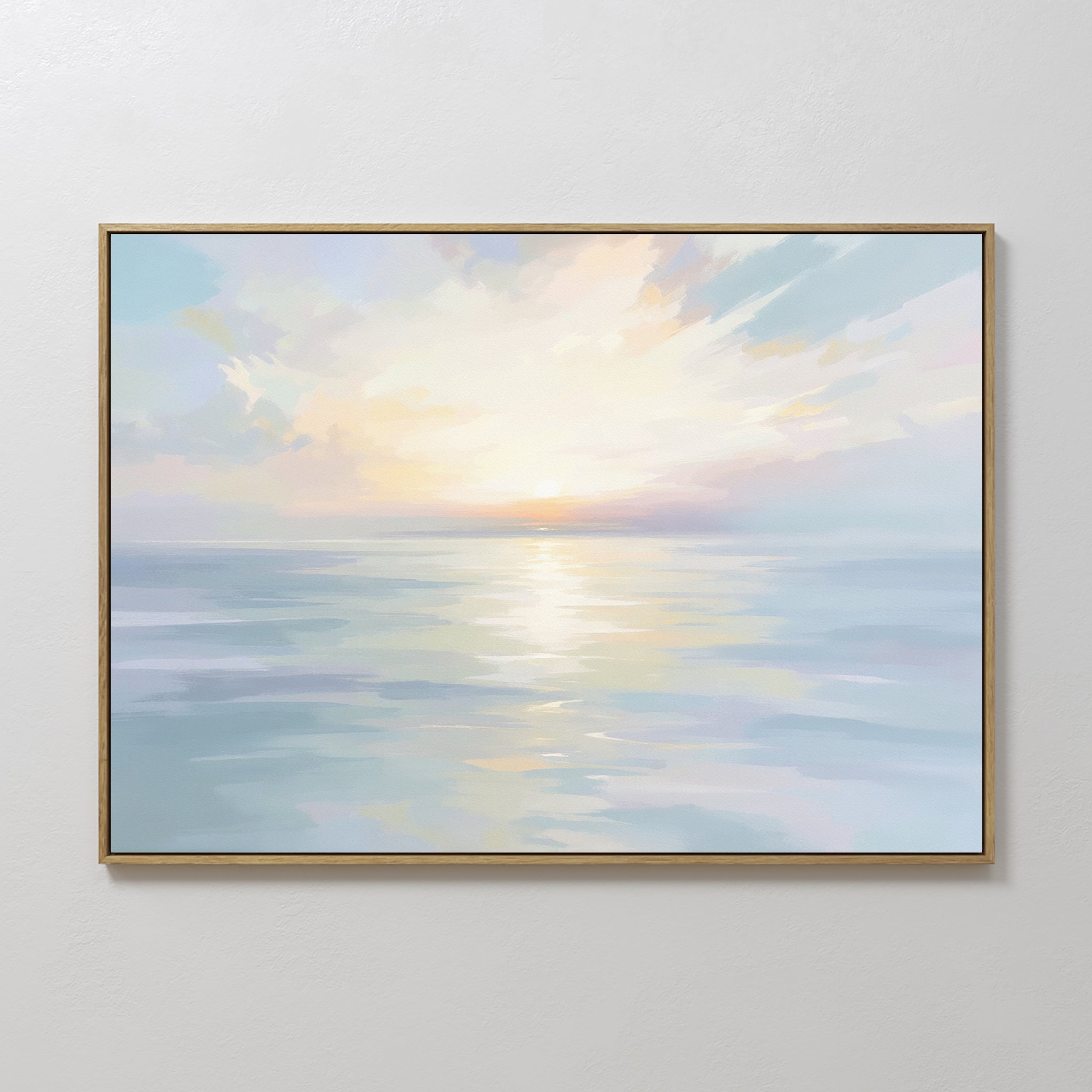 Whispering Tides at First Light – blue coastal canvas wall art print by Aspire Prints