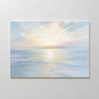 Whispering Tides at First Light – blue coastal canvas wall art print by Aspire Prints