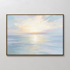 Whispering Tides at First Light – blue coastal canvas wall art print by Aspire Prints