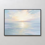 Whispering Tides at First Light – blue coastal canvas wall art print by Aspire Prints