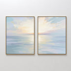 Whispering Tides Diptych – Set of 2 Canvas Prints set of 2 – blue coastal canvas wall art by Aspire Prints