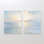 Whispering Tides Diptych – Set of 2 Canvas Prints set of 2 – blue coastal canvas wall art by Aspire Prints