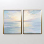 Whispering Tides Diptych – Set of 2 Canvas Prints set of 2 – blue coastal canvas wall art by Aspire Prints