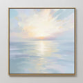 Whispering Tides at Daybreak – blue coastal canvas wall art print by Aspire Prints