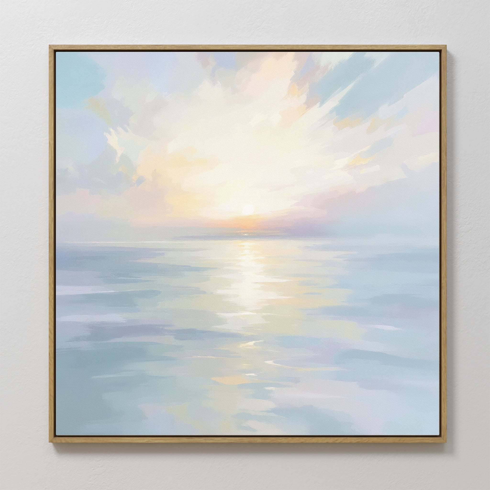 Whispering Tides at Daybreak – blue coastal canvas wall art print by Aspire Prints