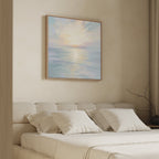 Whispering Tides at Daybreak – blue coastal canvas wall art print by Aspire Prints
