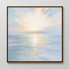 Whispering Tides at Daybreak – blue coastal canvas wall art print by Aspire Prints