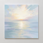 Whispering Tides at Daybreak – blue coastal canvas wall art print by Aspire Prints