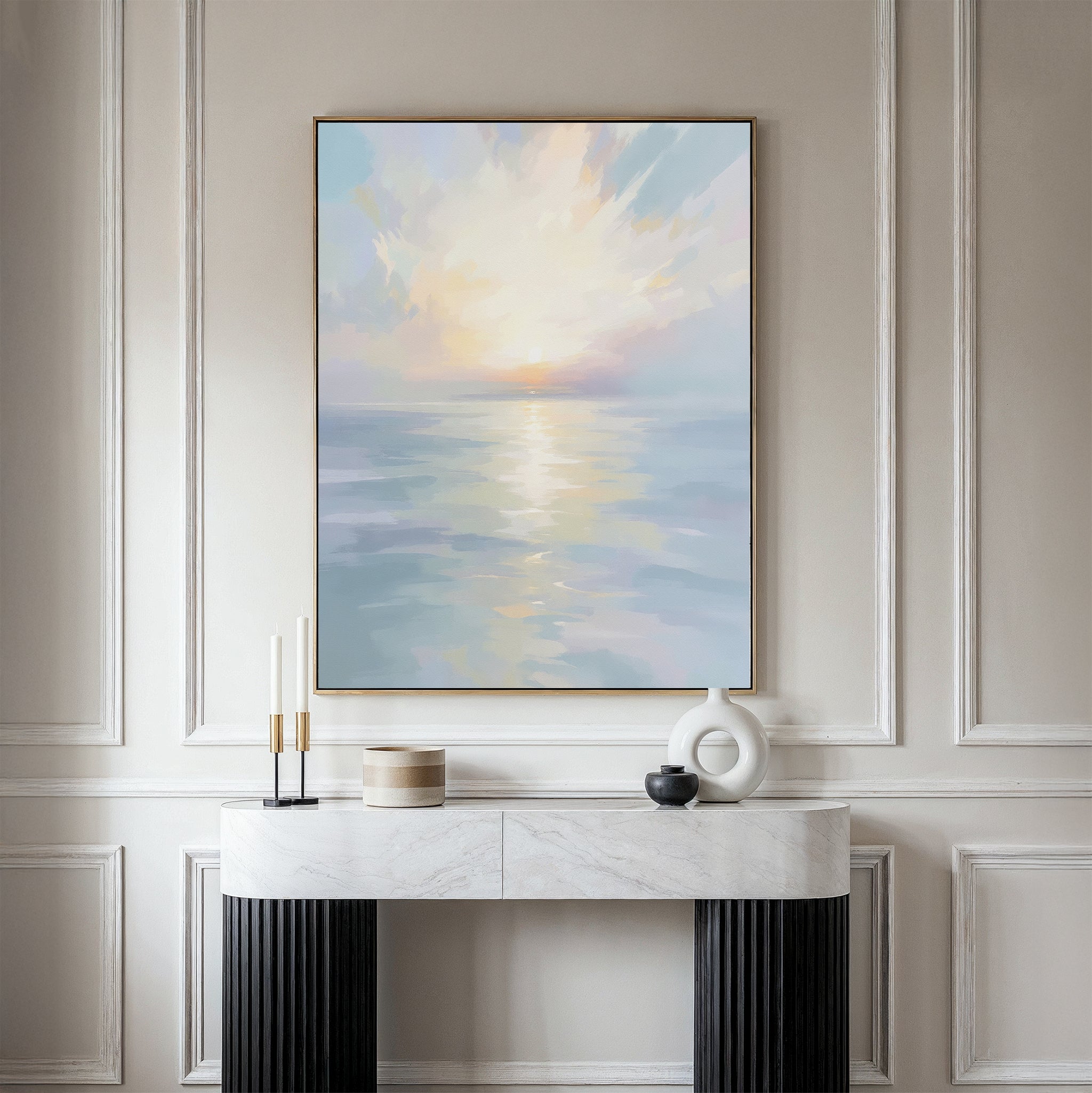 Whispers of the Tide Canvas Print – blue coastal canvas wall art print by Aspire Prints