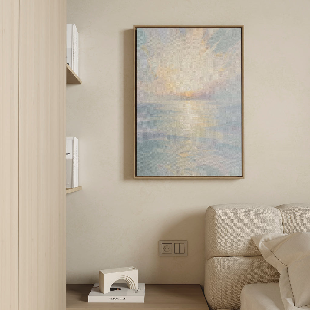 Whispers of the Tide Canvas Print – blue coastal canvas wall art print by Aspire Prints