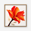 Fiery Lily Canvas Art - Square – Oak Floating Frame on white background
