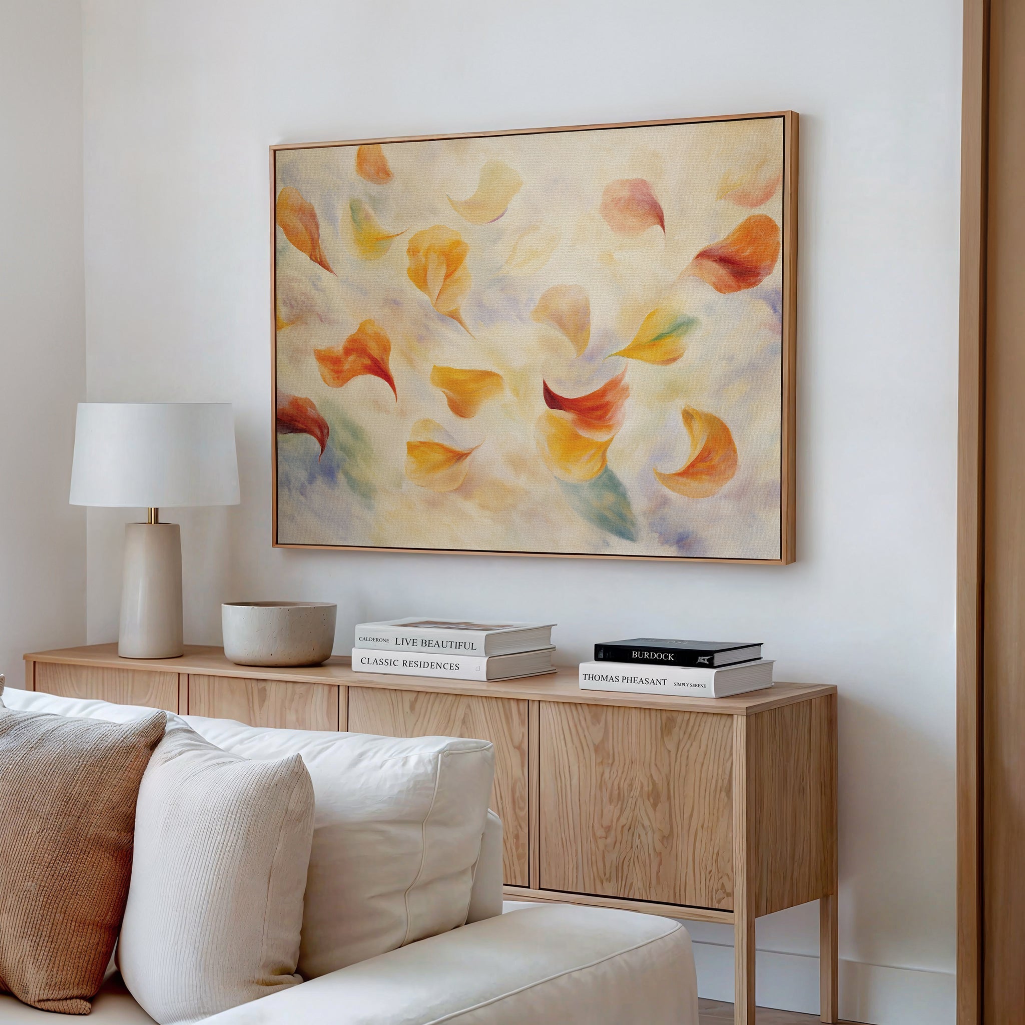 Whispers in Bloom – multicolour botanical canvas wall art print by Aspire Prints