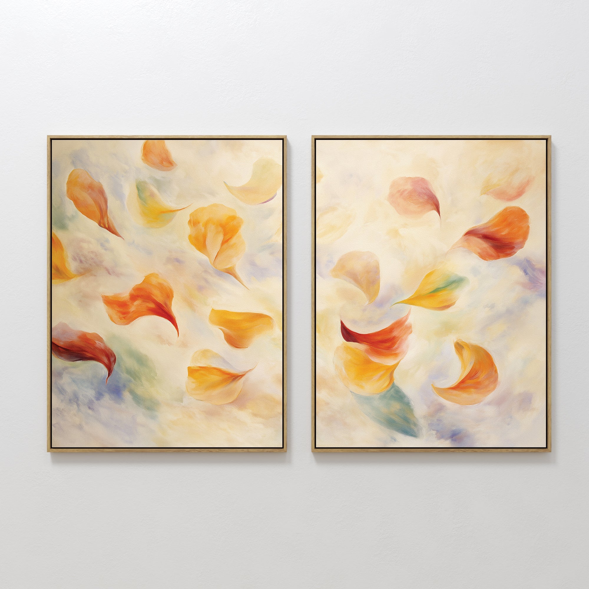 Whispers of Bloom – Set of 2 Canvas Prints set of 2 – multicolour botanical canvas wall art by Aspire Prints
