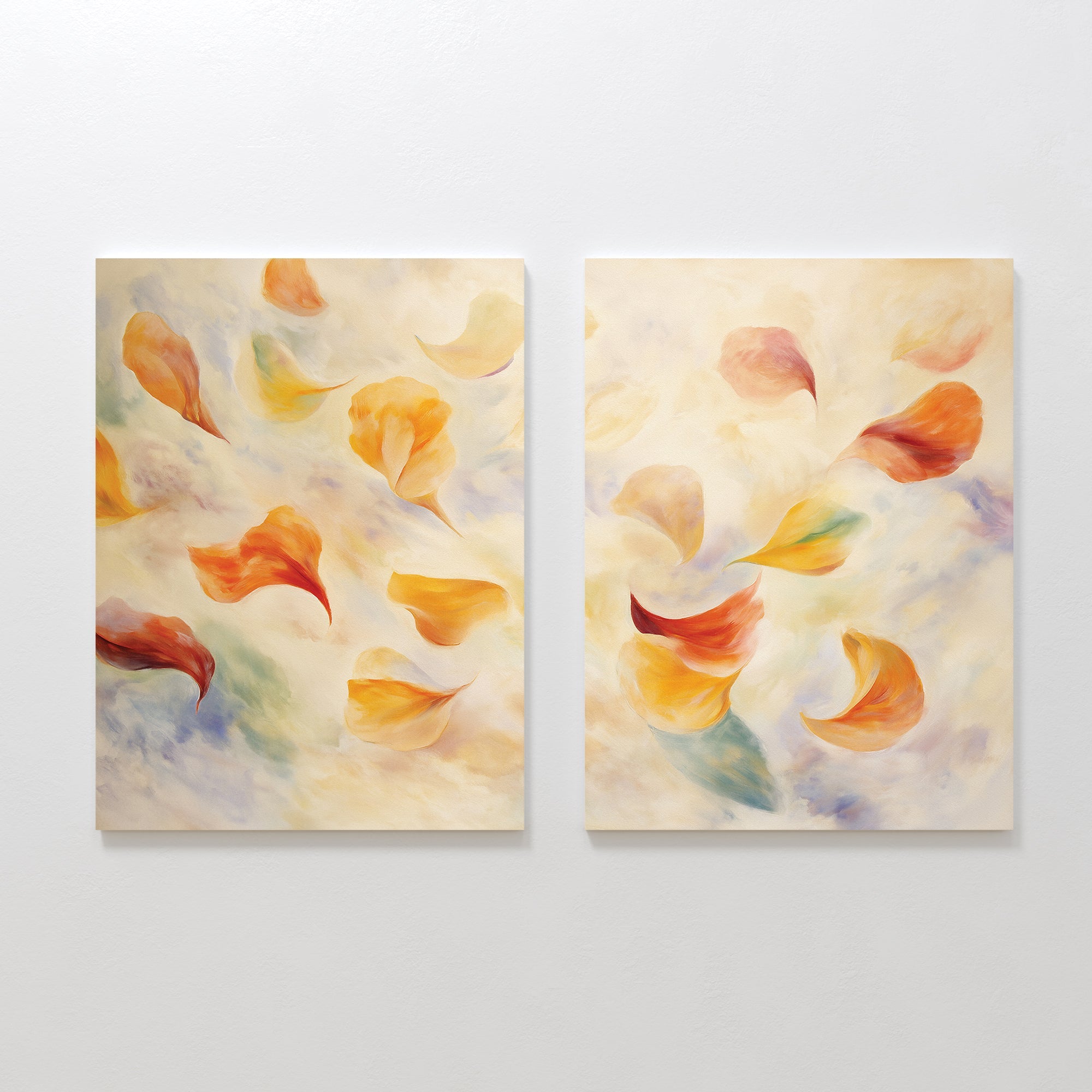 Whispers of Bloom – Set of 2 Canvas Prints set of 2 – multicolour botanical canvas wall art by Aspire Prints