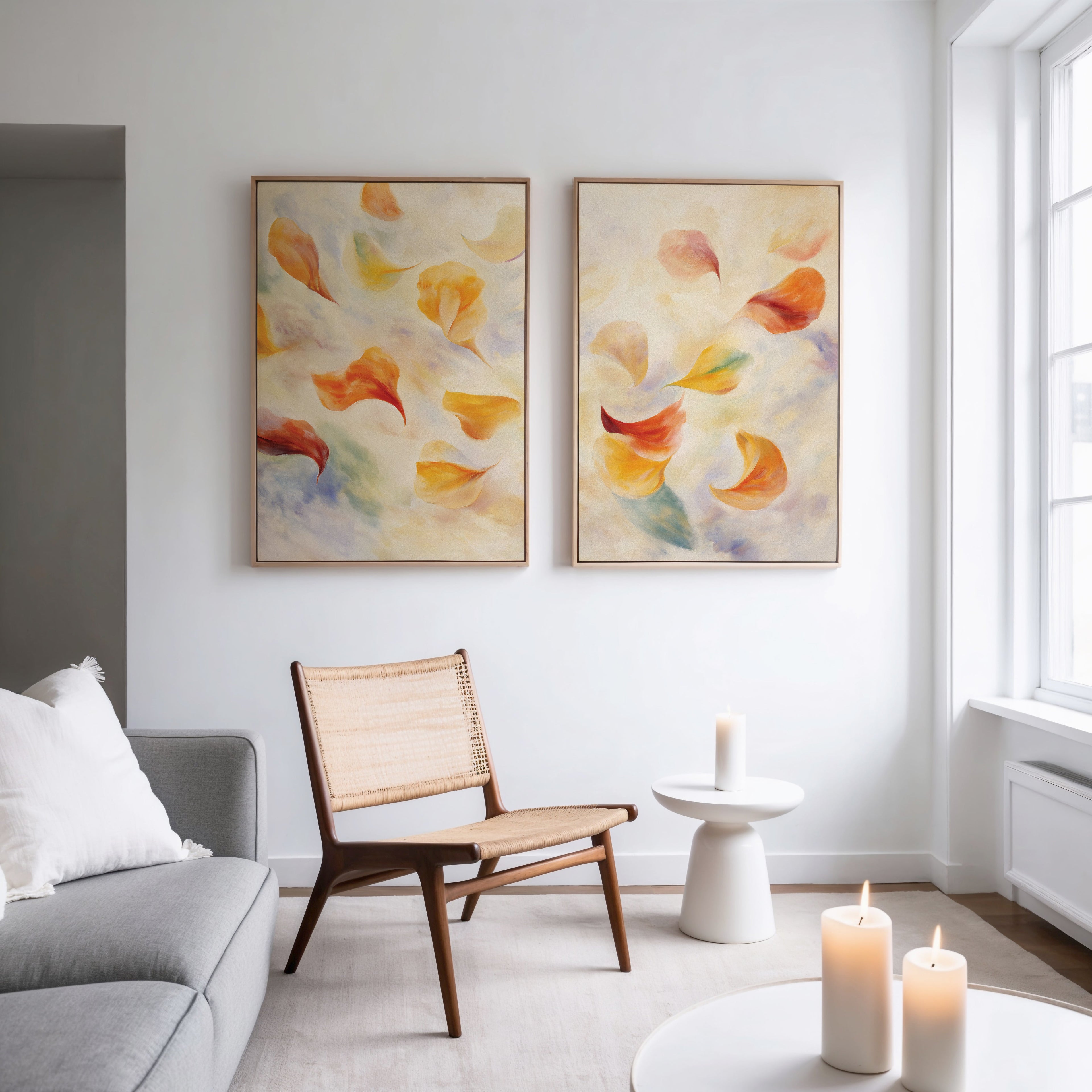 Whispers of Bloom – Set of 2 Canvas Prints set of 2 – multicolour botanical canvas wall art by Aspire Prints