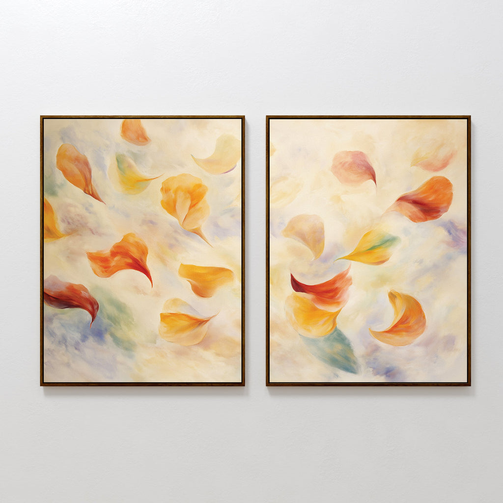 Whispers of Bloom – Set of 2 Canvas Prints set of 2 – multicolour botanical canvas wall art by Aspire Prints