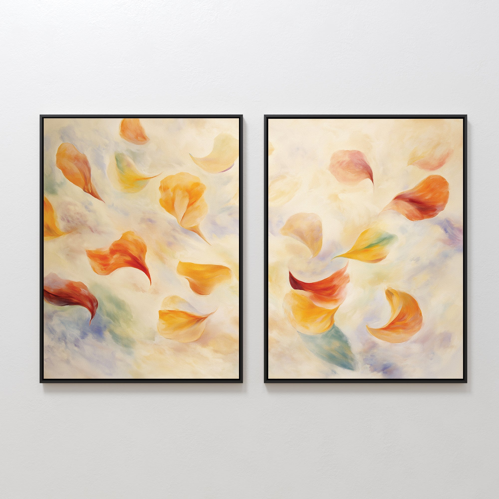 Whispers of Bloom – Set of 2 Canvas Prints set of 2 – multicolour botanical canvas wall art by Aspire Prints