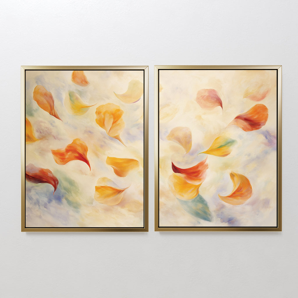 Whispers of Bloom – Set of 2 Canvas Prints set of 2 – multicolour botanical canvas wall art by Aspire Prints