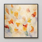 Whisper of Amber Bloom – multicolour botanical canvas wall art print by Aspire Prints