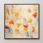 Whisper of Amber Bloom – multicolour botanical canvas wall art print by Aspire Prints