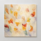 Whisper of Amber Bloom – multicolour botanical canvas wall art print by Aspire Prints