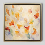 Whisper of Amber Bloom – multicolour botanical canvas wall art print by Aspire Prints