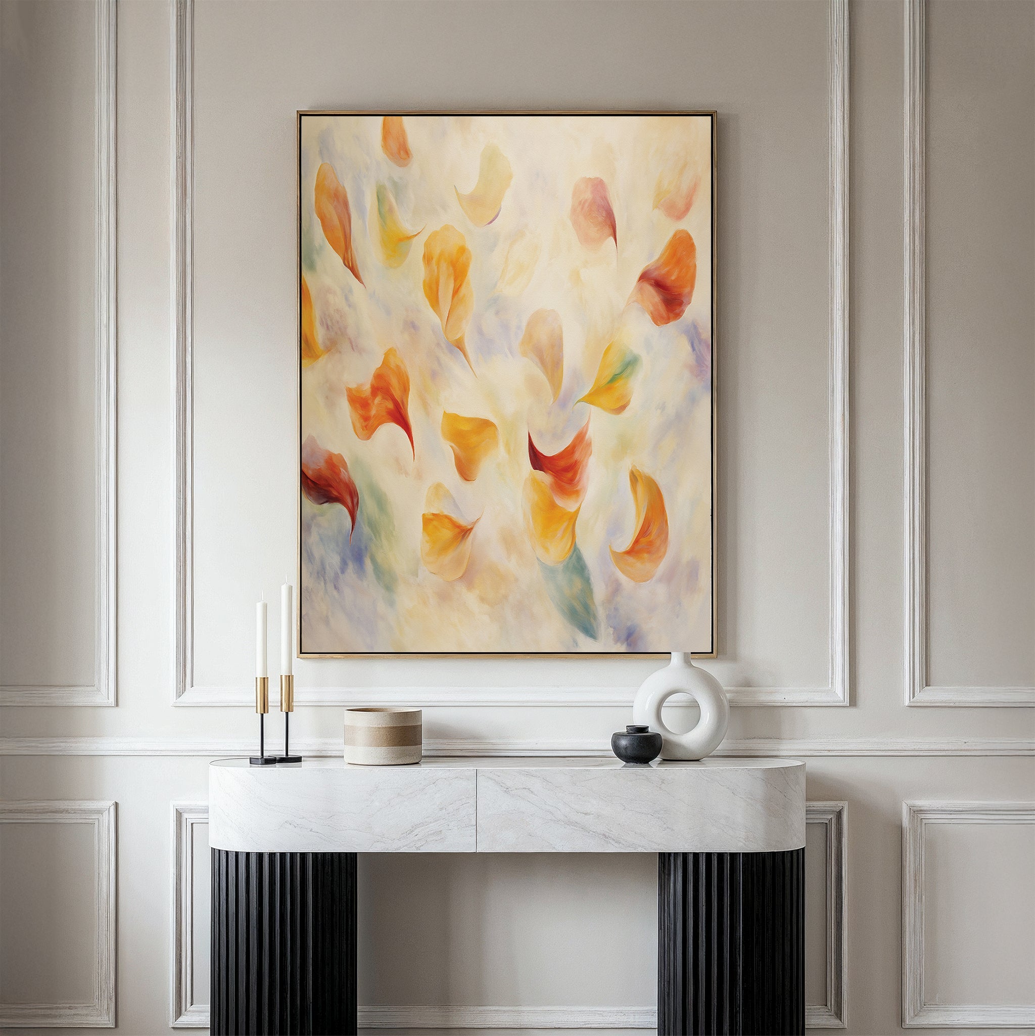 Whispers of Bloom – multicolour botanical canvas wall art print by Aspire Prints
